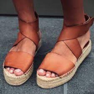 Vince Elise Espadrille Flat Leather Sandals